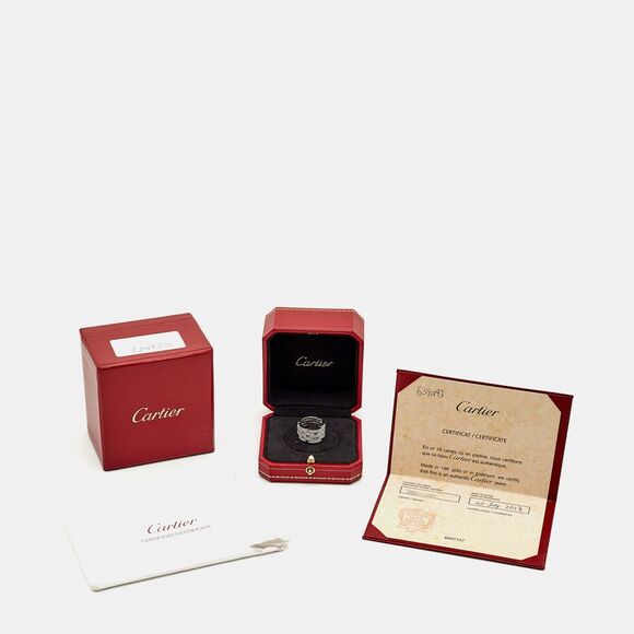 Cartier Maillon Panthere Diamonds 18K White Gold Ring 52 - Picture 7 of 7